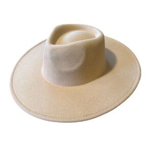 Stylish Cream Wide-Brim Hat